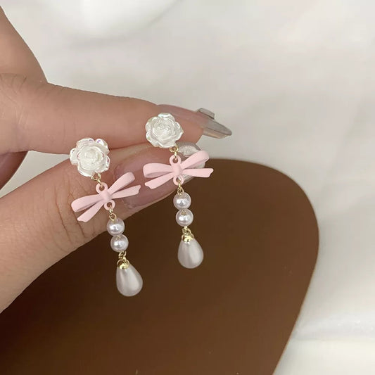 Earrings Ribbons Pearls