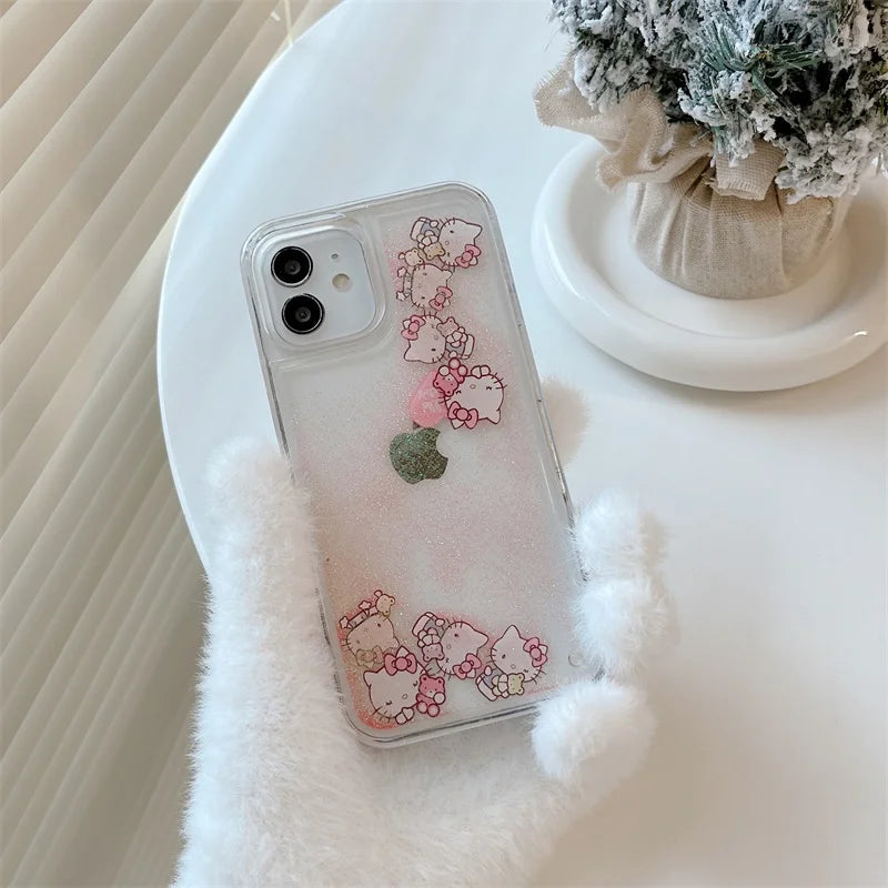 Coque iPhone à motif de fleurs et de sables mouvants