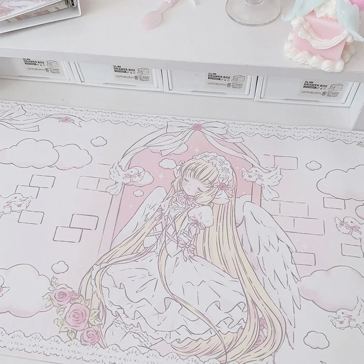 Desk Pad Sleepy Pink Angel