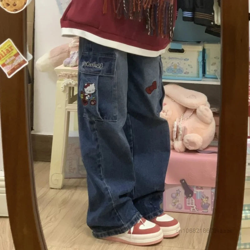 Kitty Baggy Denim Jeans - Lovesickdoe