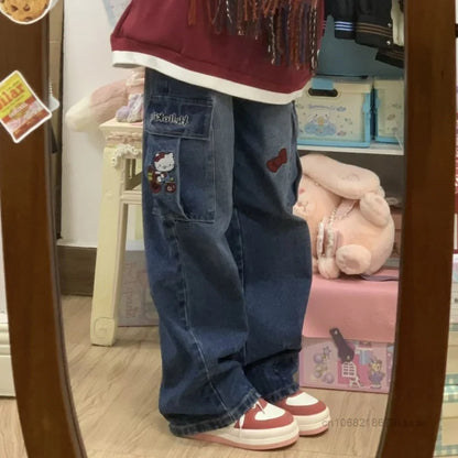 Kitty Baggy Denim Jeans - Lovesickdoe