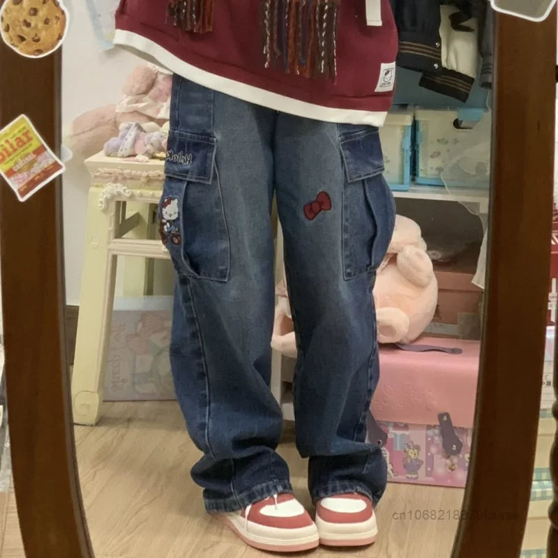 Kitty Baggy Denim Jeans - Lovesickdoe