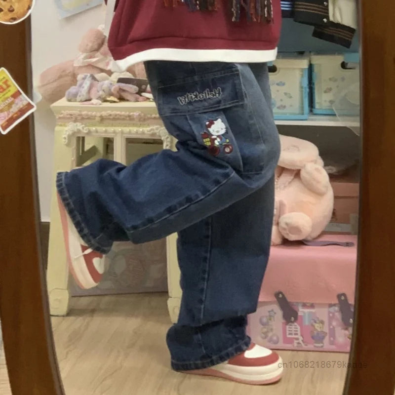 Kitty Baggy Denim Jeans - Lovesickdoe