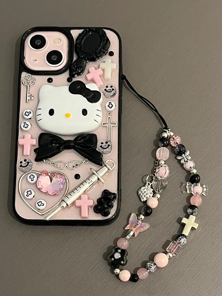 Étui de téléphone avec chaîne Gothic Kitty SK512