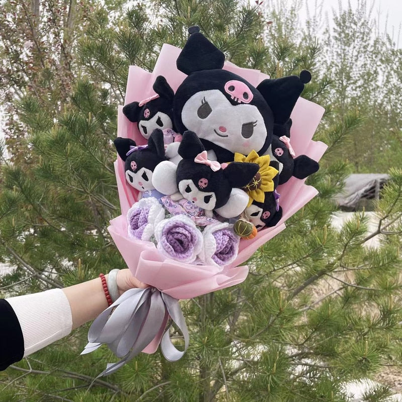 Bouquet de fleurs en peluche de dessin animé