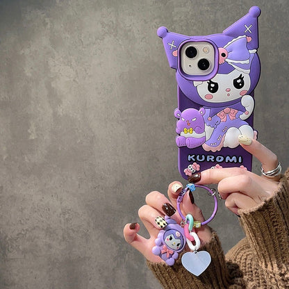 Jolie coque Kuro Purple pour iPhone avec chaîne