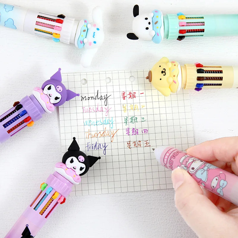 Cartoon 10 Colors Ballpoint Pens KI412