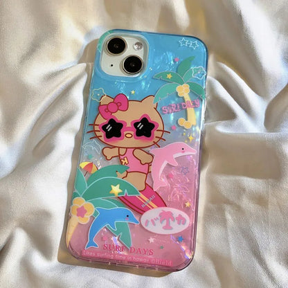 Coque de téléphone avec chaîne Kitty Hawaii SK393