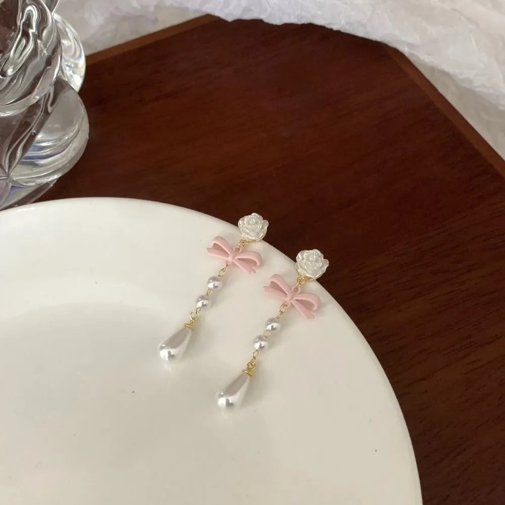 Earrings Ribbons Pearls