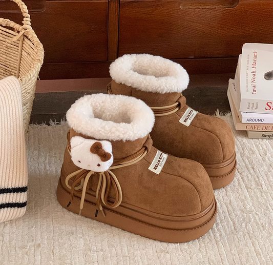 Shoes Cute Kitty Winter Boots Hello Fluffy Snow