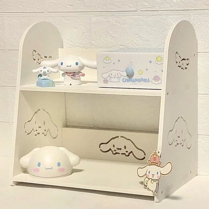 White Kitty and Cinna Storage Rack