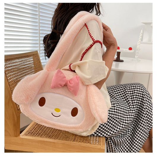 Sac à bandoulière mignon avec nœud en peluche