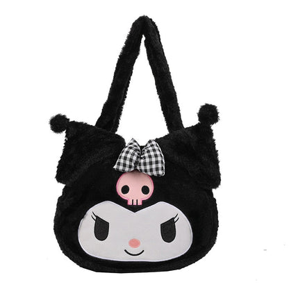 Sac à bandoulière mignon avec nœud en peluche