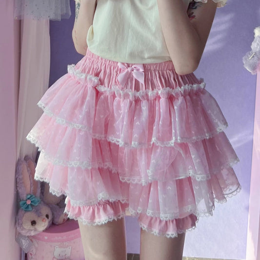 Lace Bloomer Tulle Shorts