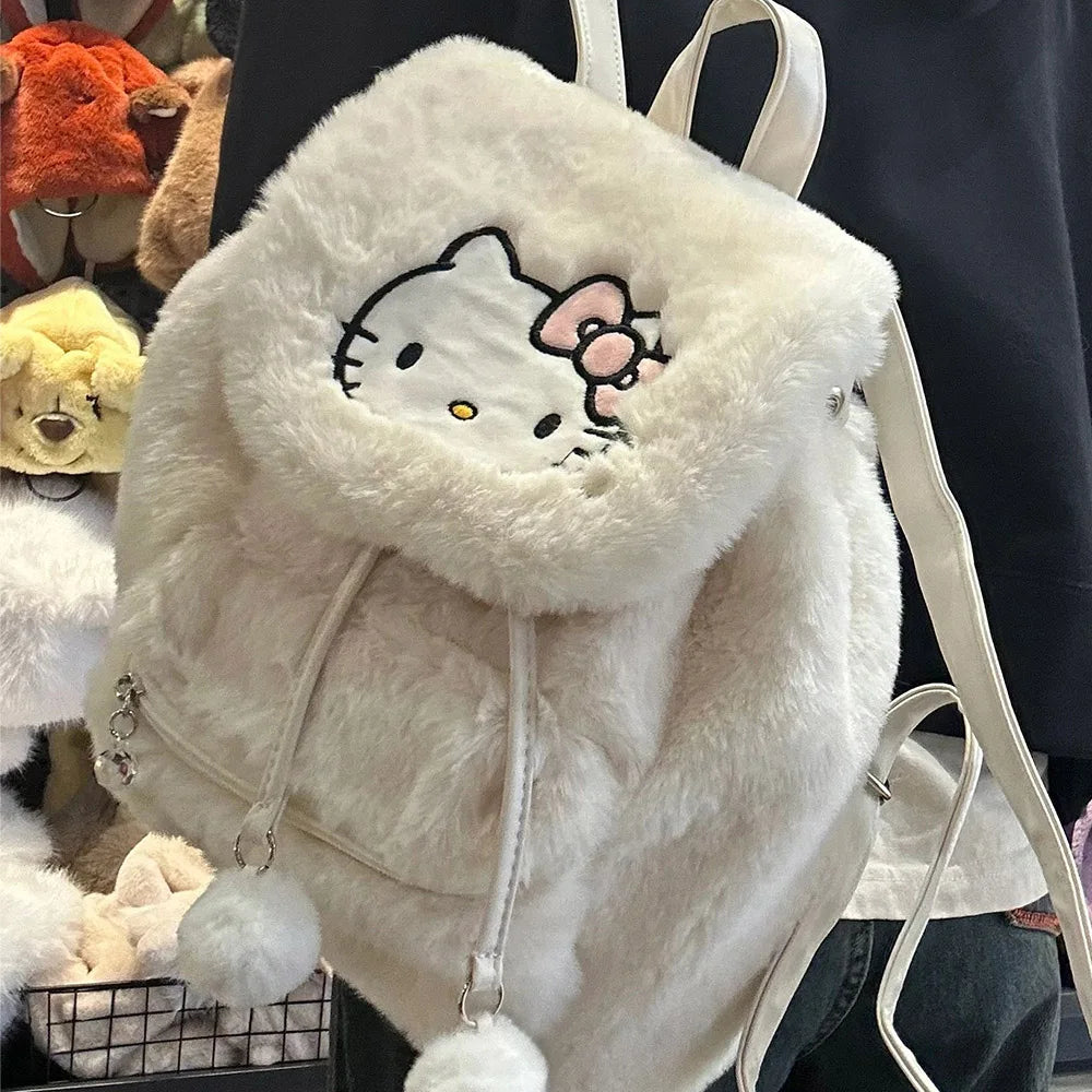 Fuzzy Backpacks Pompom Kawaii