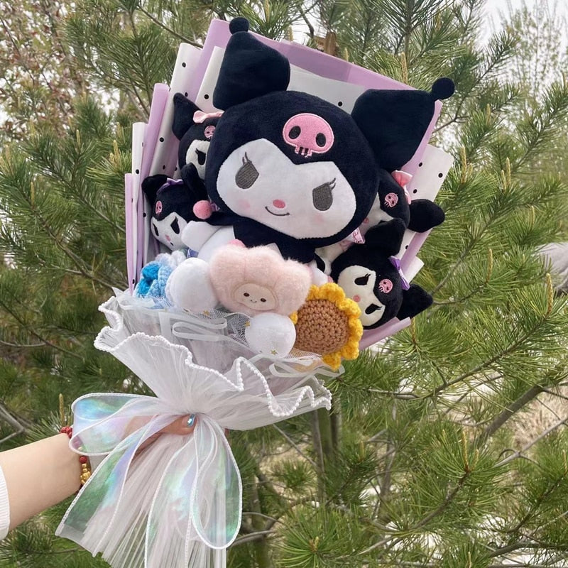 Bouquet de fleurs en peluche de dessin animé