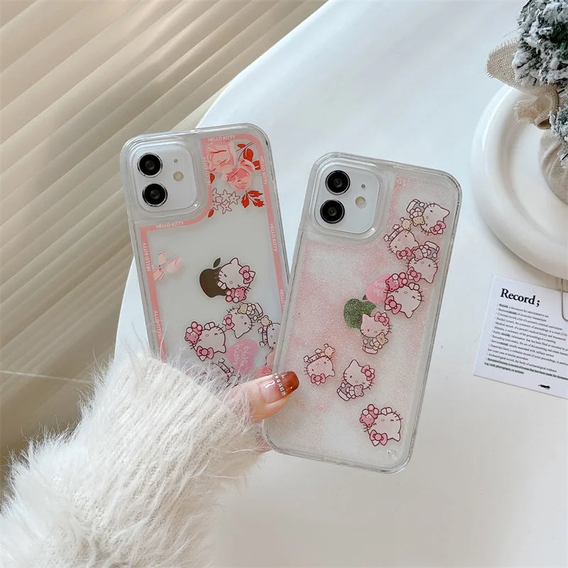 Coque iPhone à motif de fleurs et de sables mouvants