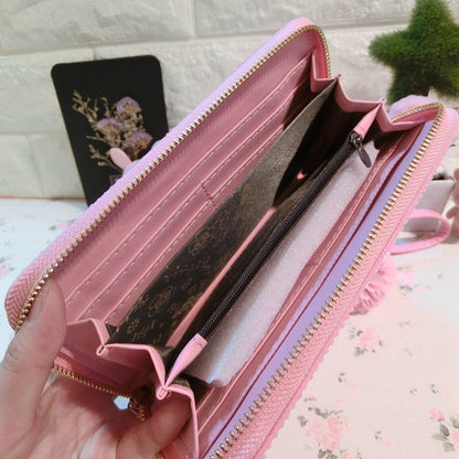 Rosa Kätzchen Strass Geldbörse
