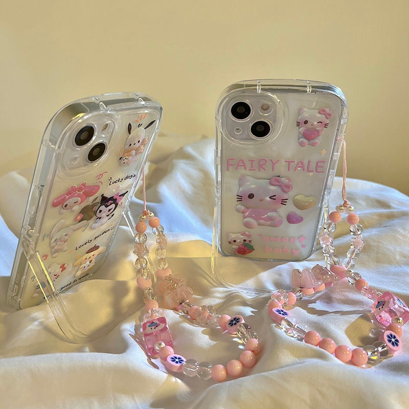 Kitty and Kuro iPhone Case With Chain