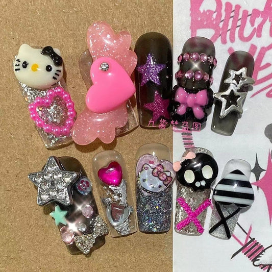 Y2K Kitty Press On Nails