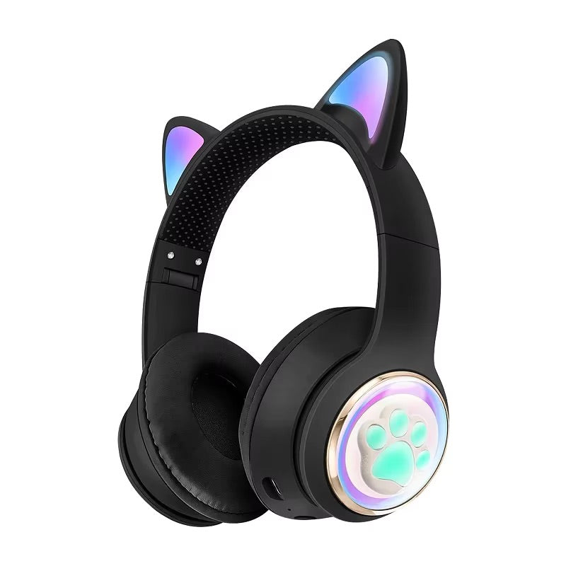 Gaming Headphones Paw Print Ear Cat