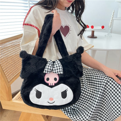 Sac à bandoulière mignon avec nœud en peluche