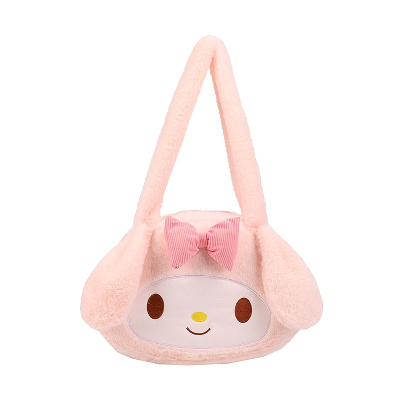 Sac à bandoulière mignon avec nœud en peluche