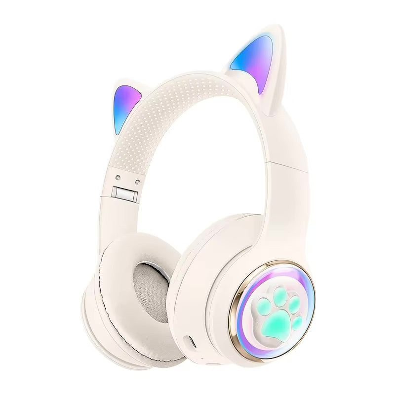 Gaming Headphones Paw Print Ear Cat