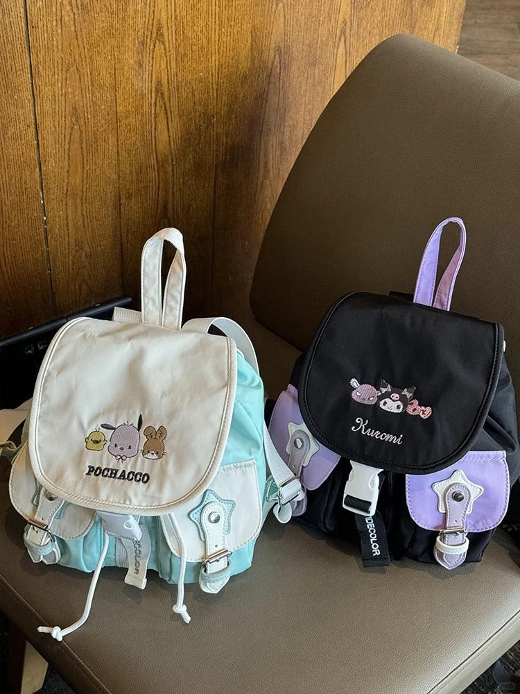 Süßer Rucksack mit Anime-Stickerei