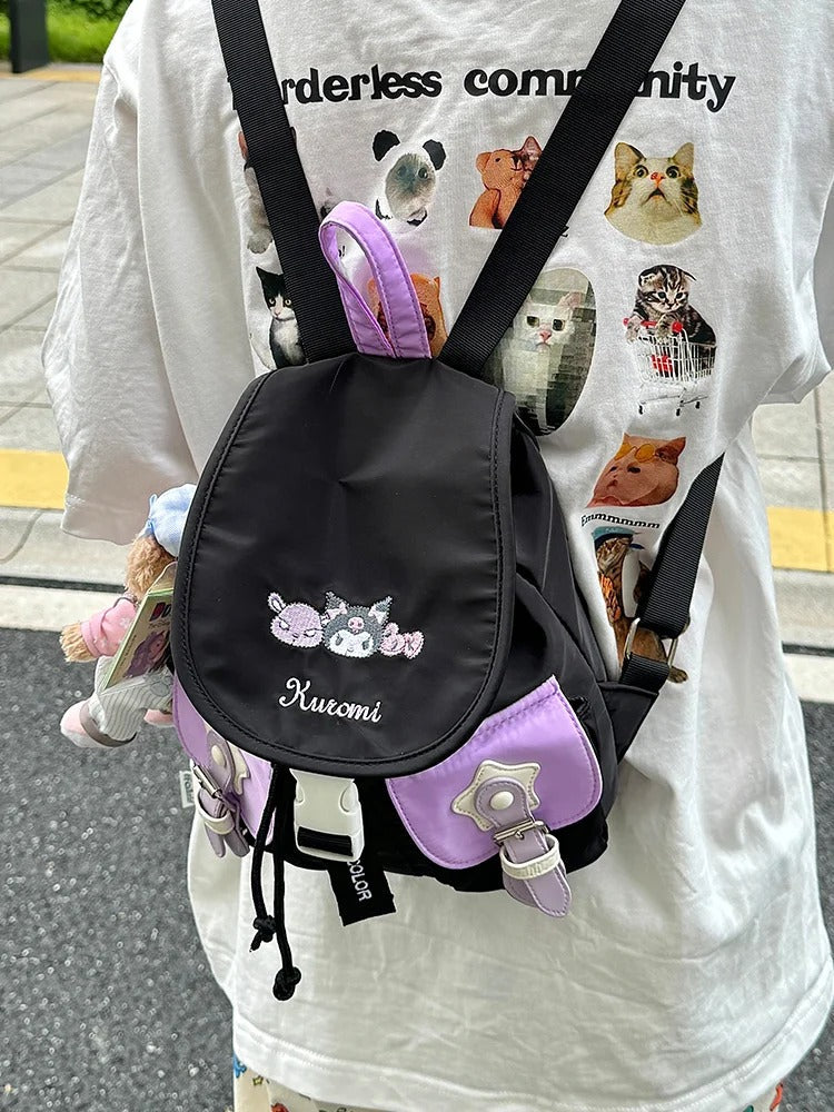 Süßer Rucksack mit Anime-Stickerei