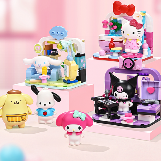 Cartoon Stay at Home Series Building Blocks