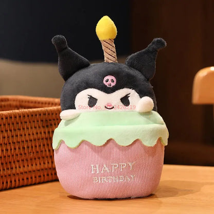 Poupée en peluche de gâteau d'anniversaire de dessin animé KI525