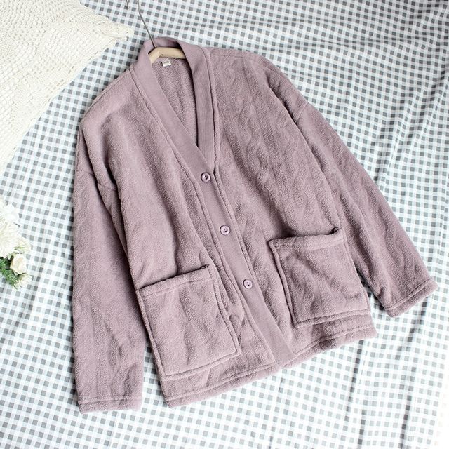 Couple Matching Long-Sleeve Fleece Pajama Top (Various Designs)