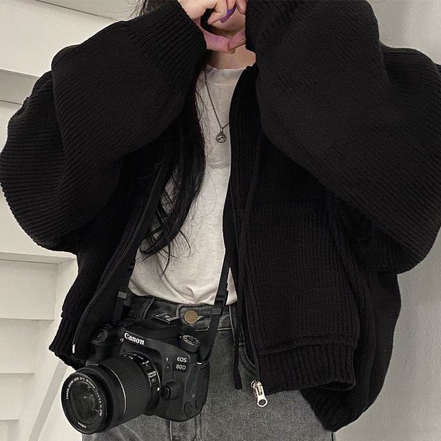 Solid Hooded Zip Cardigan
