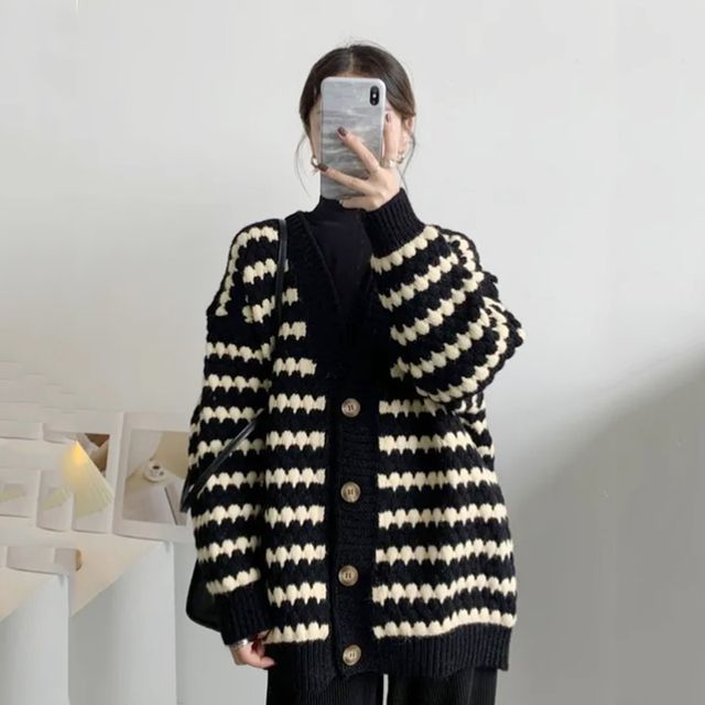 Striped Oversized Knit Sweater