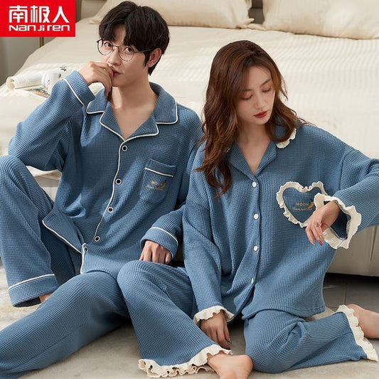 Couple Matching Loungewear Set : Long-Sleeve Shirt & Pants
