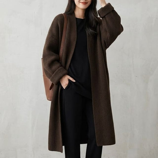 Open Front Oversized Long Cardigan