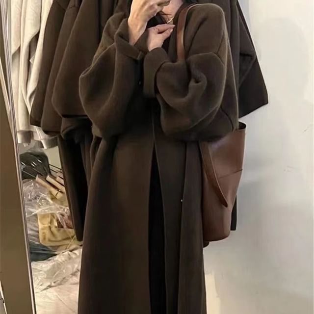 Open Front Oversized Long Cardigan