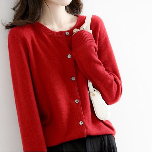 Round Neck Button Cardigan