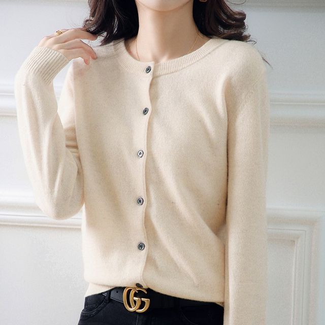 Round Neck Button Cardigan
