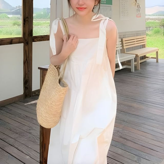 Thin Strap Solid Midi Sundress