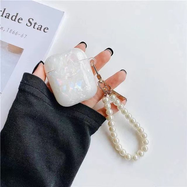 Scallop Texture Faux Pearl Strap AirPods / Pro Earphone Case Skin
