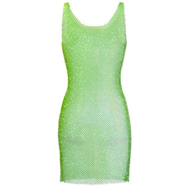Glitter Mesh Bodycon Mini Dress with Thin Straps