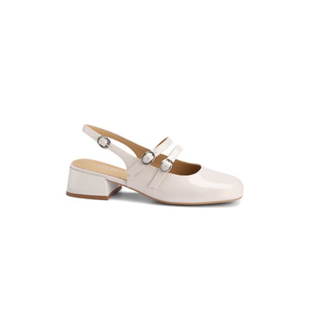 Chunky Heel Slingback Sandals - Plain