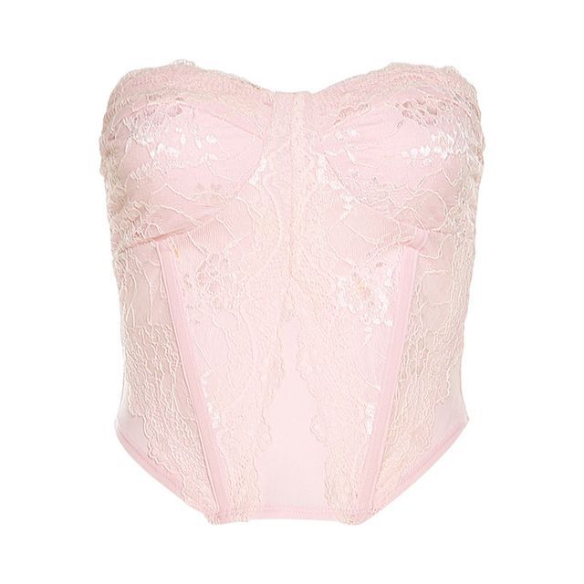 Lace Tube Bustier with Low-Rise Mini Skirt Set