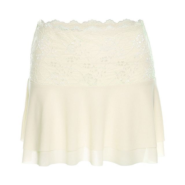 Lace Tube Bustier with Low-Rise Mini Skirt Set