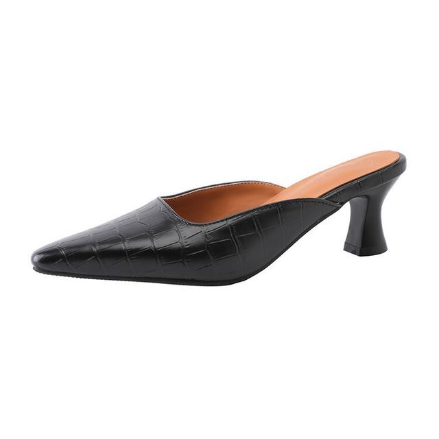 Kitten Heel Pointed Mules - Classic