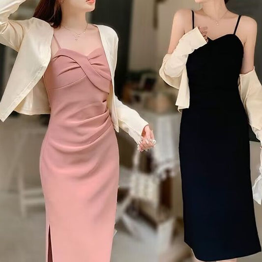 Midi Dress with Thin Straps