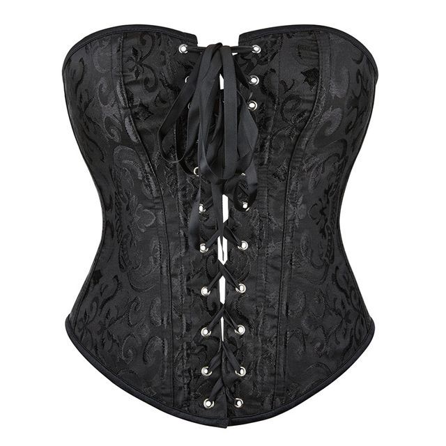 Jacquard Lace-Up Corset Top