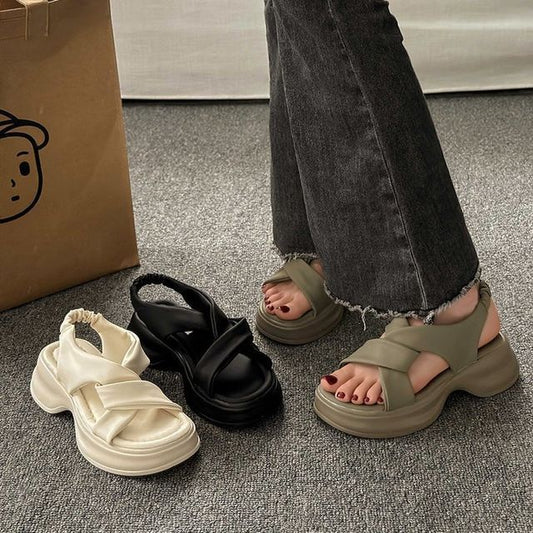 Knot Platform Slingback Sandals - Chunky